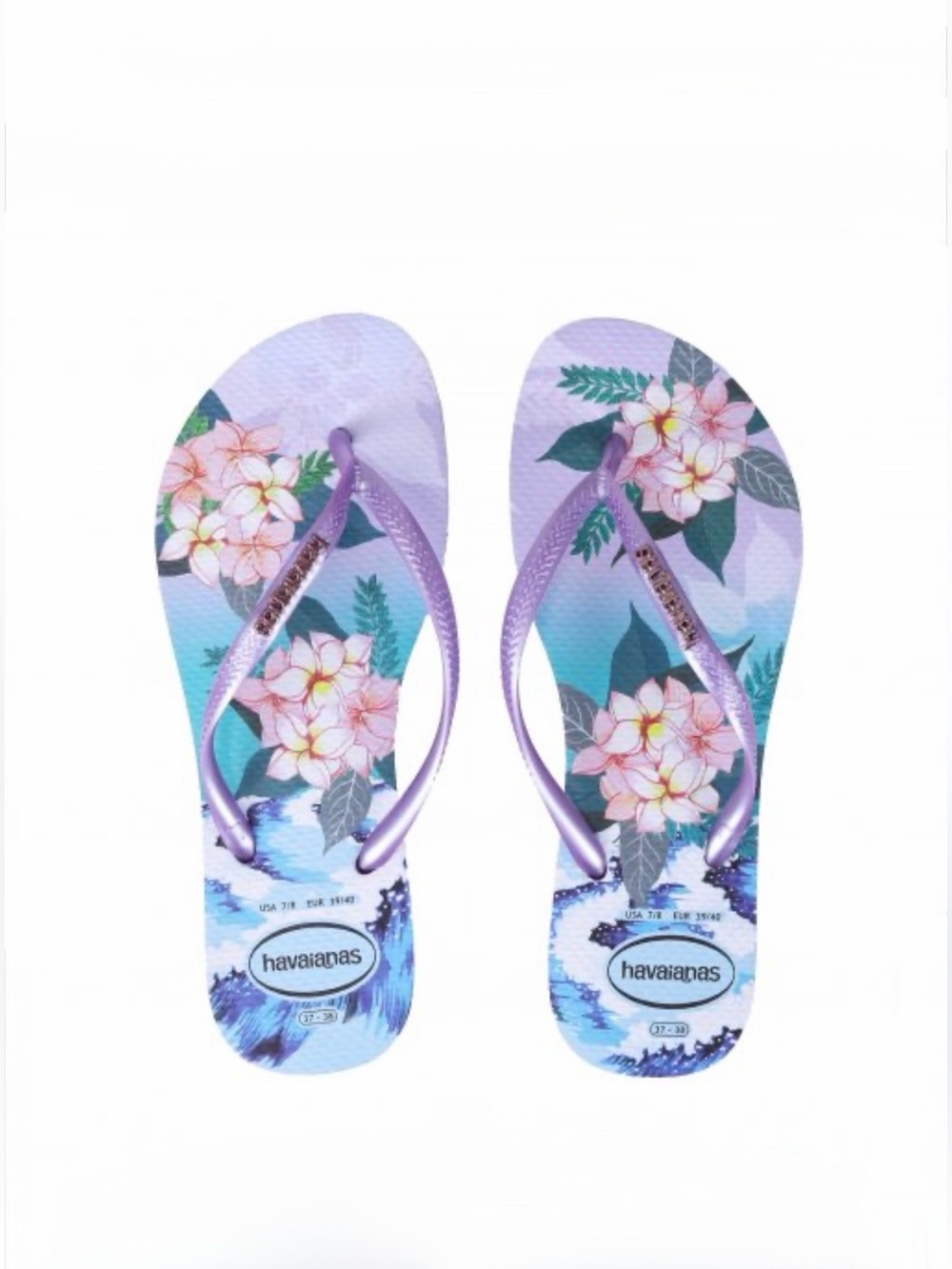 NWOT Havianas Floral Tropical Flip Flops Size 7 / 8